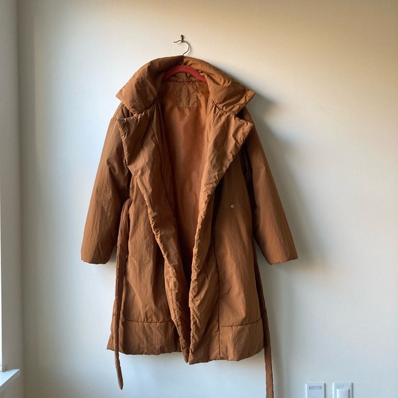 kimono cocoon duvet wrap coat oversized puffer jacket robe belted belt pumpkin s - Picture 10 of 10